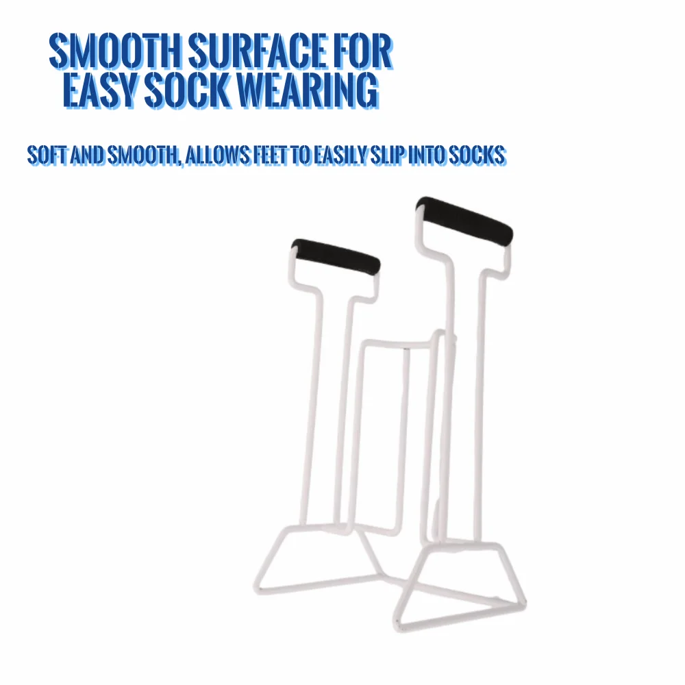 Curved Plastic Frame Sock Aid Helper Long Pull Straps Compact Lightweight Design Senior Daily Dressing Helper Stable Structure