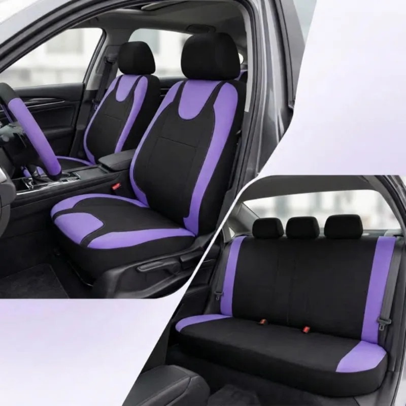 

Universal Breathable Polyester Car Seat Covers Full Set Fit Most SUV Truck Van Airbag Safe