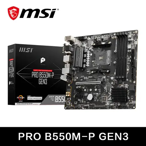 Gelée PRO B550M-P SEN3 AMD carte mère de jeu AM4 DDR4 M.2 prend en charge Ryzen CPU R3 R5 R7 série 5000 et 3000 carte mère d'ordinateur de bureau