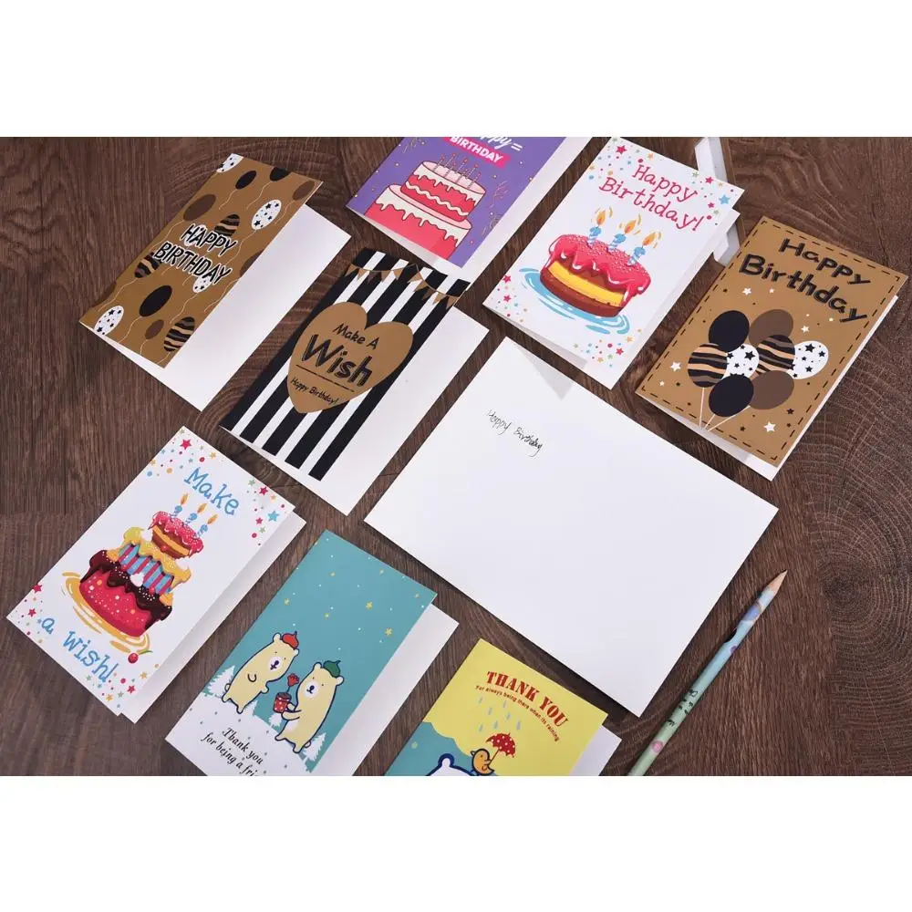 15*20cm Greeting Cards with Envelopes 15 Unique Design Blank Inside Encouragement Cards Note Cards with Sealing Stickers