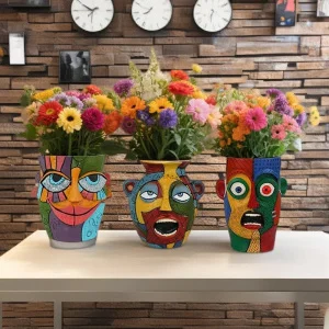 

Абстрактная ваза для лица в стиле Пикассо, керамический цветочный горшок, креативное современное искусство, декоративное украшение, настольное украшение для дома