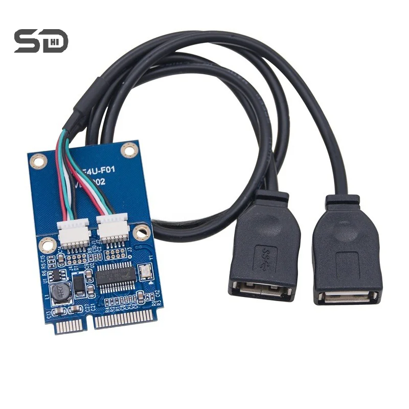 High Quality Mini PCI-E To USB Express Card With Power Connector M.2 KEY A+E To USB 2.0 2 Port Express Card USB Adapter