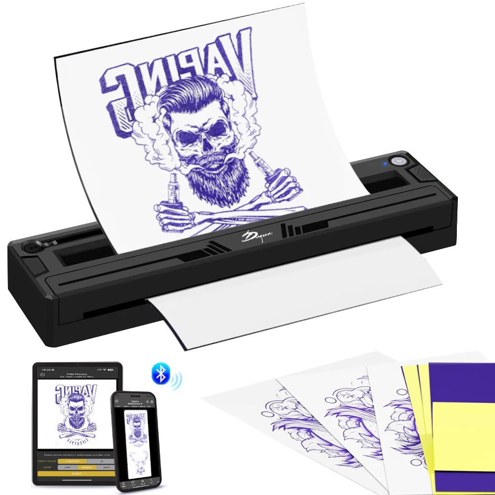 

M8 Wireless Thermal Tattoo Stencil Printer Compatible with Phone/Tablet/PC for Professional Tattoo Artists or Transfer Paper