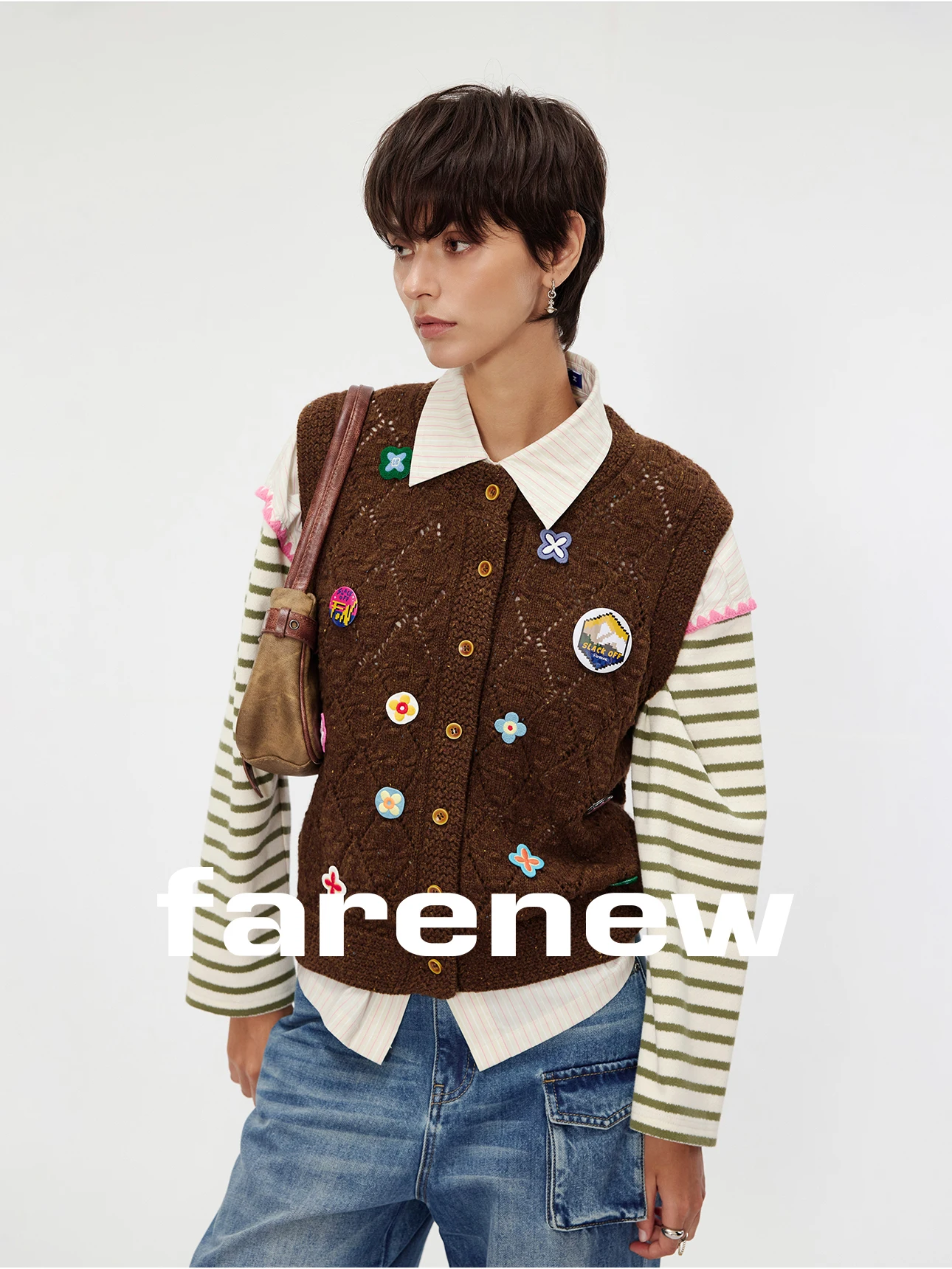

Жилетка Farenew25 Winter из шерсти, цвет хаки, женская, теплая, однотонная, на молнии, в стиле Hong Kong Sle