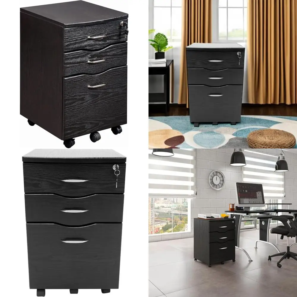 

Espresso Finish Rolling Storage File Cabinet