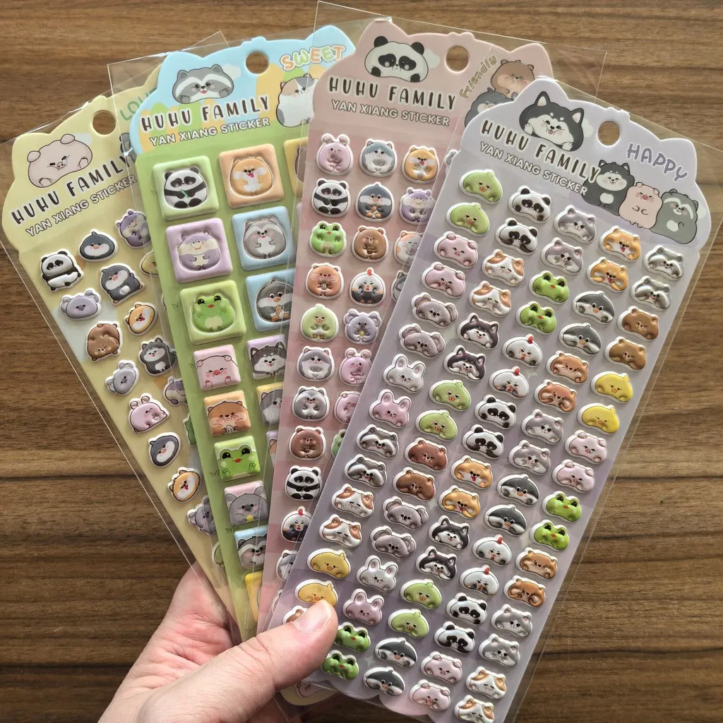 

3D Animal Stickers (4 Pieces) - Cute Cartoon Decals for Children's Handicrafts & Notebook Decoration LanLanStickersWorld