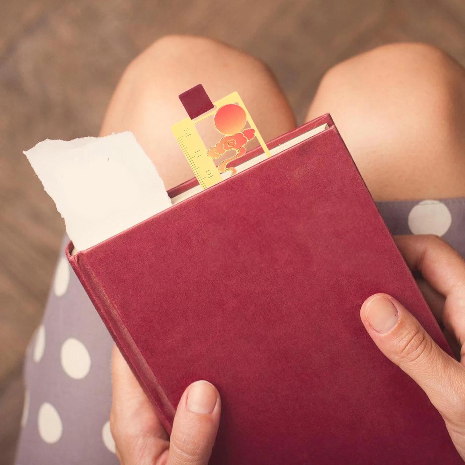 

Hollow Metal Brass Students Rulers Bookmark for Students Lovers Reading Rulers Traditional Chinese Gift Stationery