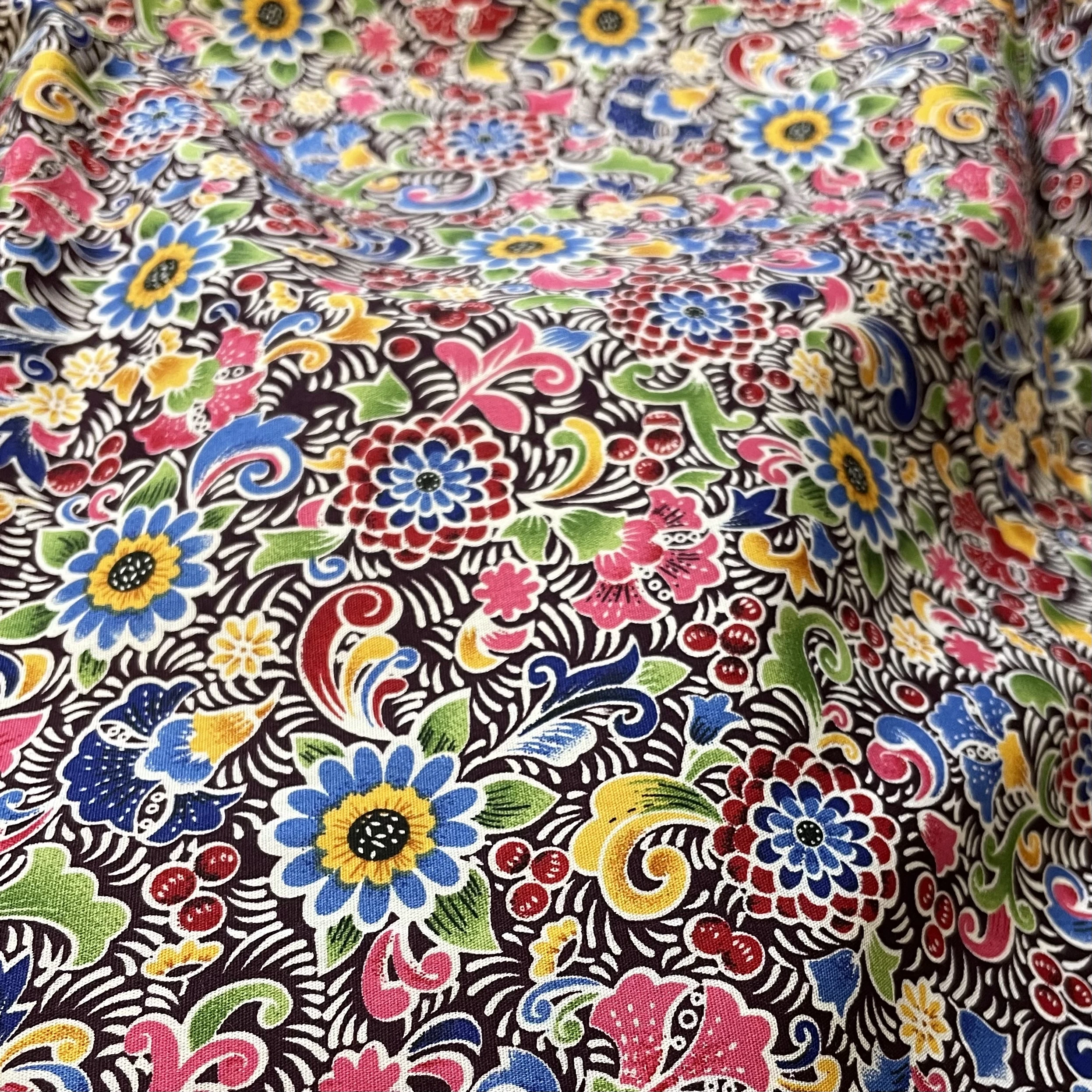 Retro Ethnic Style 100% Cotton Poplin 40S Tissun Liberty Fabric For Kids Baby Sewing Cloth Dresses Skirt DIY Handmade Patchwork