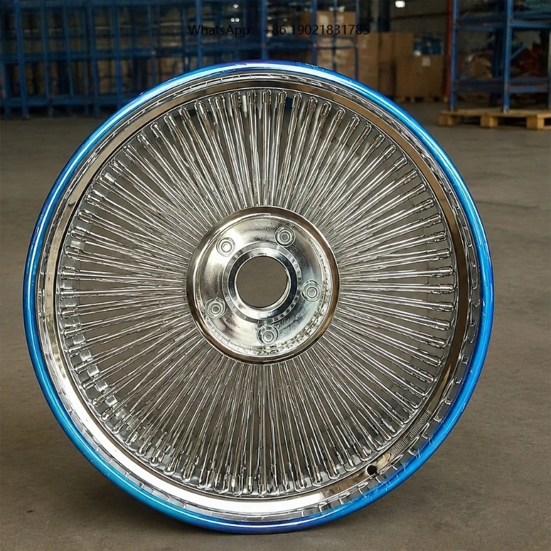 NJQS  Wheel Popular 5x120.65 Floating Center Cap New Chrome Forged Aluminium Alloy 22 Inches Spoke Wire Dayton Zenith Luxor
