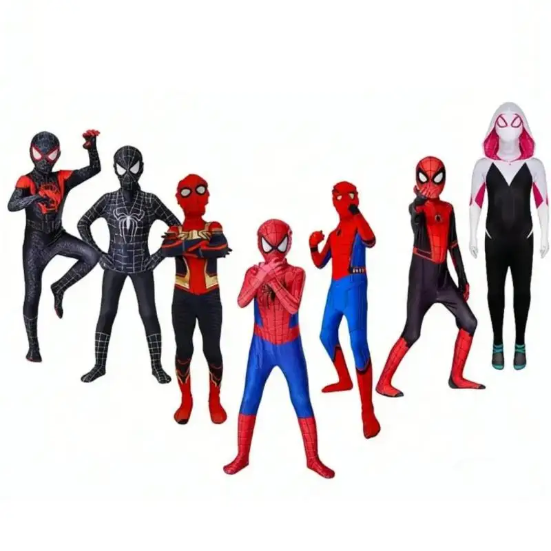 SpiderMan Costume for Kid  Miles Morales Spider-Man Cosplay Bodysuit Halloween Carnival Superhero Full Body Zentai Jumpsuit