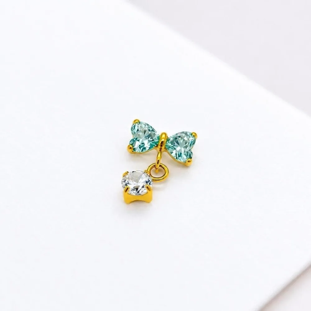 G23 Titanium Cartilage Stud Earring Internally Threaded Dangle Charm Body Piercing Jewelry Ear Piercing Stud Body Piercing