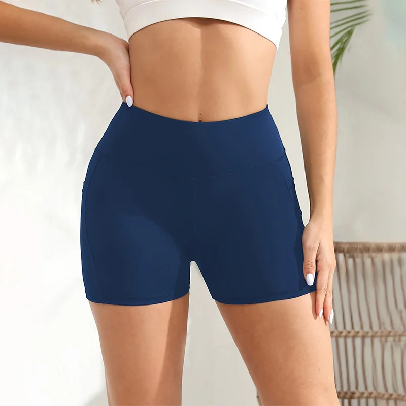 Spandex Yoga Shorts with Pockets for Women High Waisted Workout Booty Shorts - Image 5