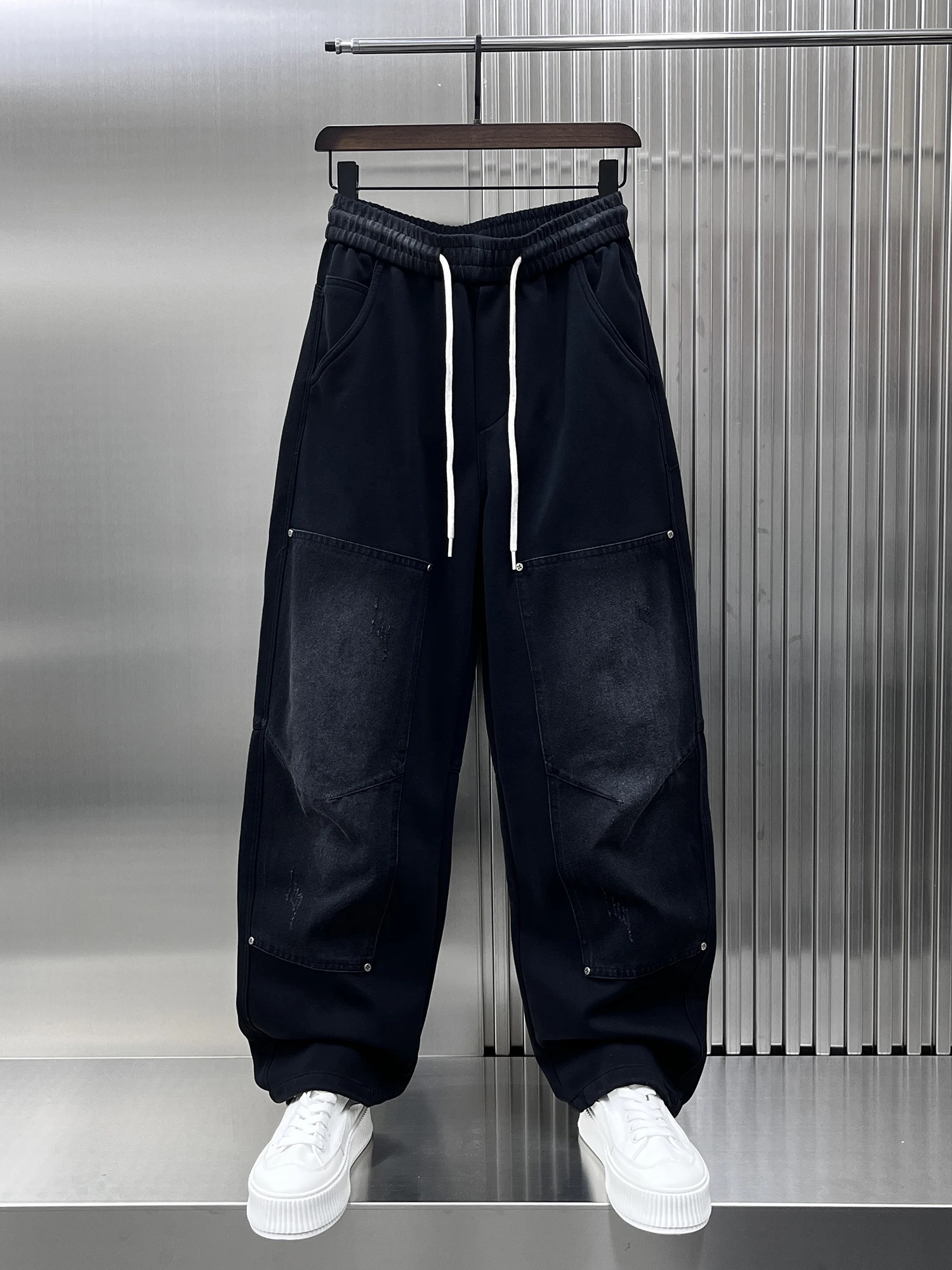 

American High Street Men's Loose Drapey Straight Leg Casual Pants Spring 2025 Trendy adient Color Loose Fit Straight Cut