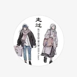 KaiXiaoXun Studio Vintage Winter Walking Girl Washi PET Tape for Card Making DIY Scrapbooking Plan Decorative Sticker