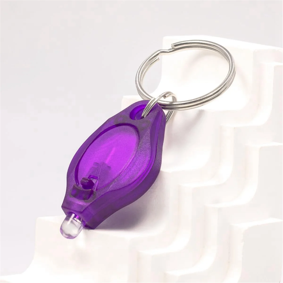 Porte-clés de lampe de poche à lumière LED UV, porte-clés violet, paquet de 100, 395Nm