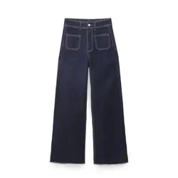 Hight Street Women's Jeans Y2k Jean Baggy Women 2023 Fashion New Kpop Cargo High Waist Wide Vintage Pant Jeans Women