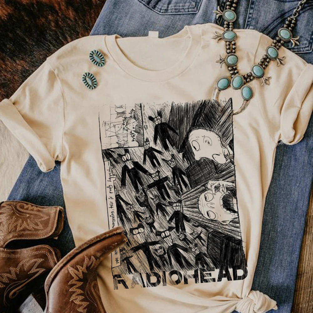 Radiohead tshirt women comic Tee female graphic clothes