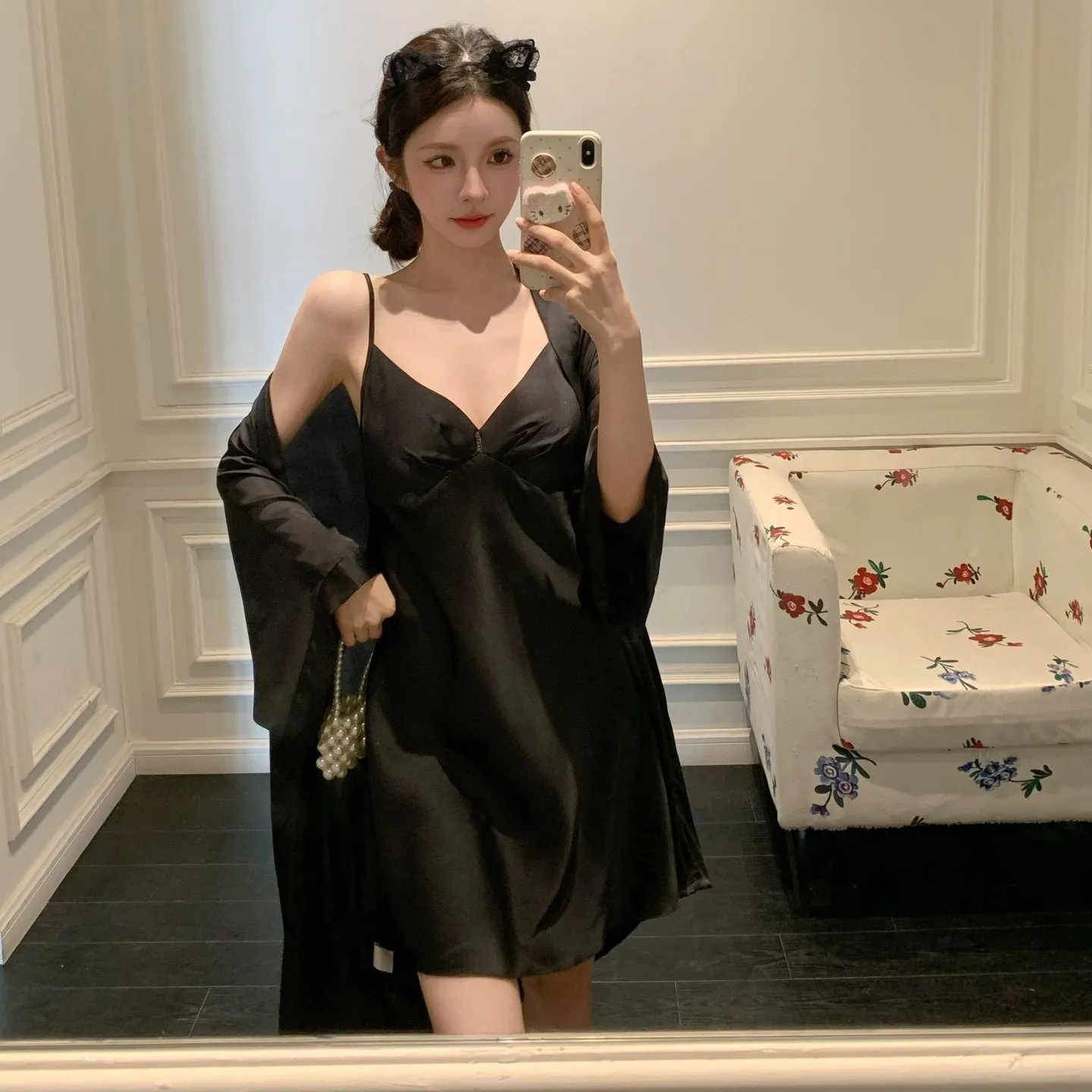 Pyjama Sexy pour Femme, Ensemble de Vêtement de Maison, Robe de Mariée, Dos aux, Tentation, Confortable