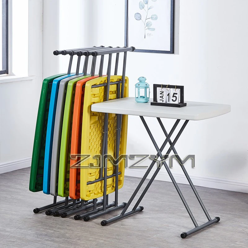 Foldable Table, Household Small Apartment Dining Table, Simple Rental House Stall Square Table, Outdoor Lifting Portable Table