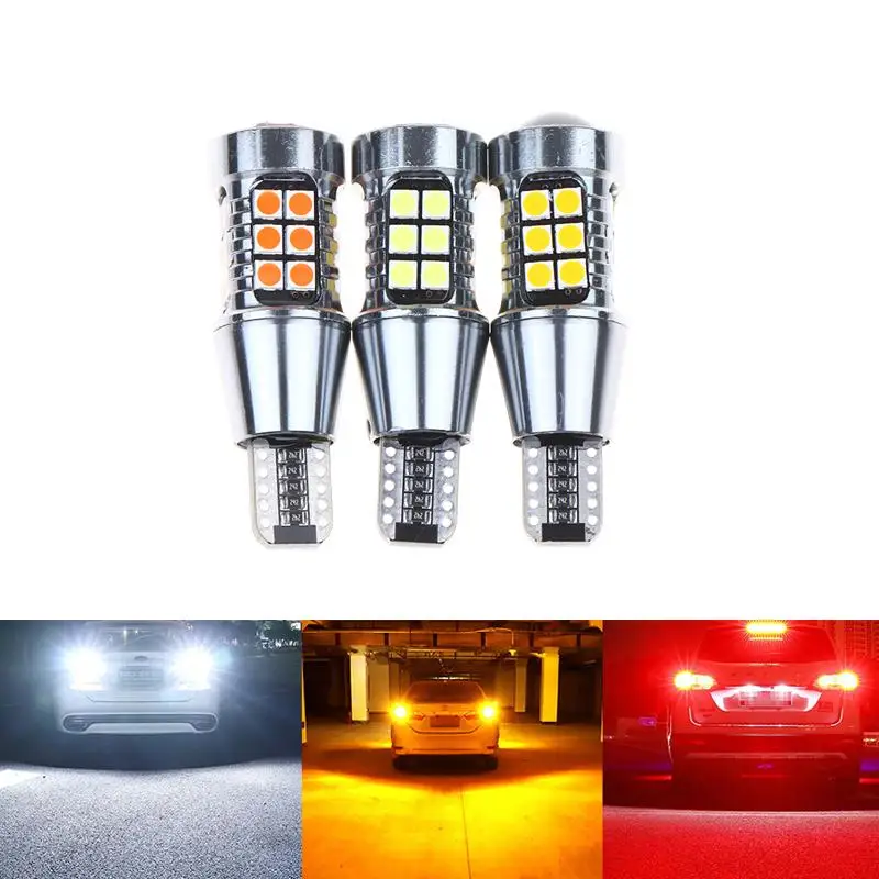 

2Pcs High Bright T15 3030 27SMD LED Bulbs Canbus Car Light High Power Additional Brake Tail Signal Lamp Backup Reserve Lights