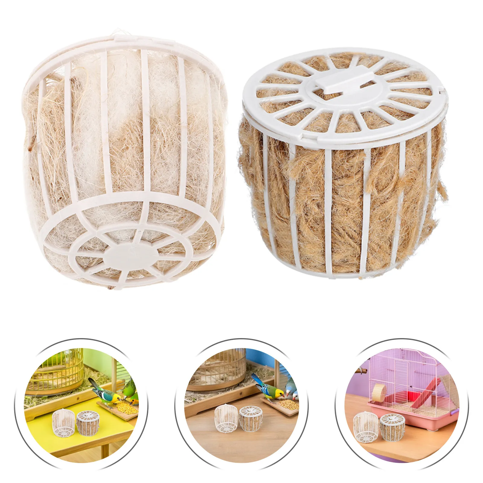 2Set Reusable Jute Fiber Bird Nesting Material Ideal for Parakeets Canaries Finches Lovebirds Cockatiels Nest Building Comfort