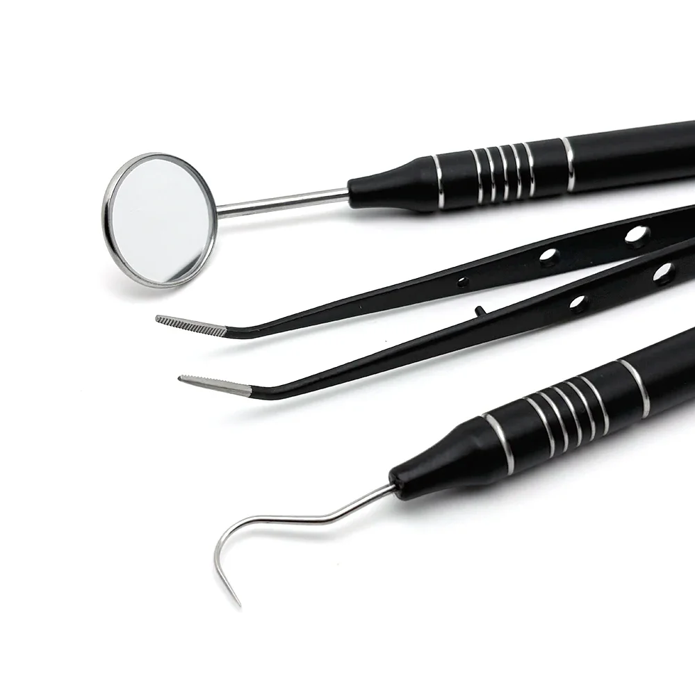 Kit Dental Mouth Mirror Tweezers Curve Probe Dentist Instrument Teeth Care Cleaning Dental Tools