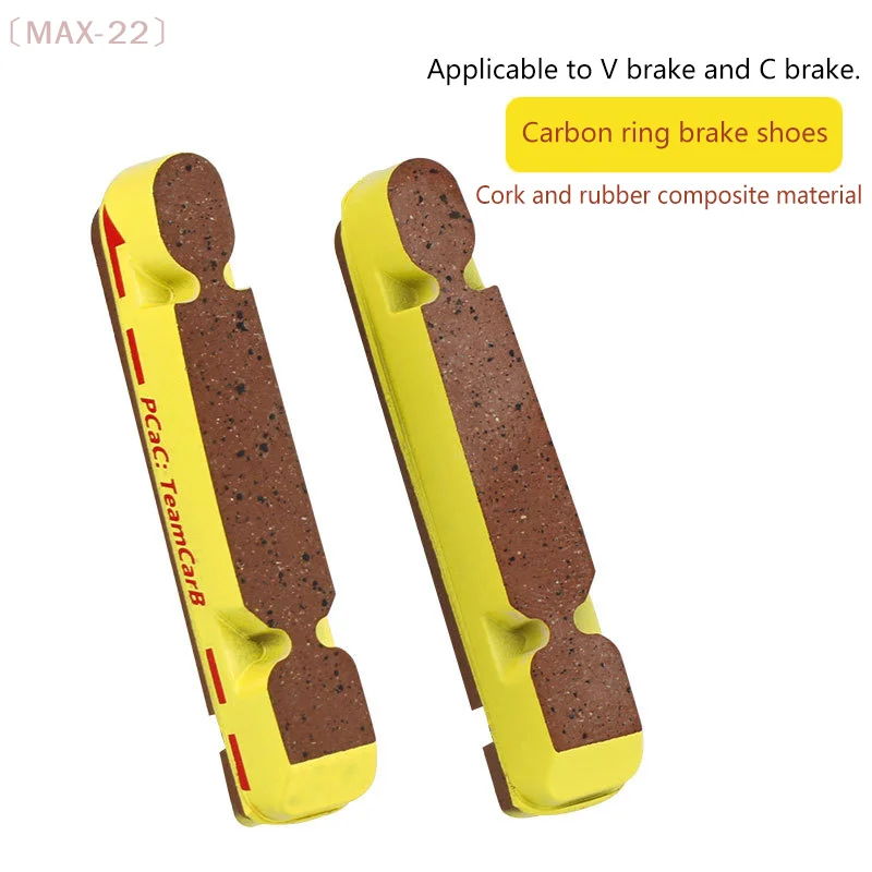 1Pair Carbon Brake Pads V-Brake C-Brake Pads Cork Rubber Replaceable Road Folding Bicycle Brake Caliper Shoes
