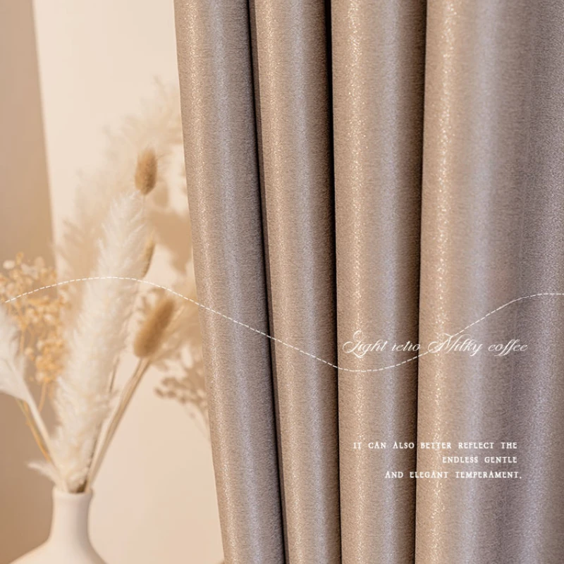 

Ins Style Bedroom Blackout Curtain Simplicity Balcony Sunscreen Drapes Modern Living Room Drape Floor-to-ceiling Window Curtains