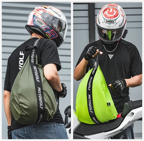 Imagen 1 del producto Bolsas para casco de motocicleta para hombre y mujer, bolsas de viaje para motocicleta, reflectantes, gran capacidad, accesorios para mochila para casco de motocicleta