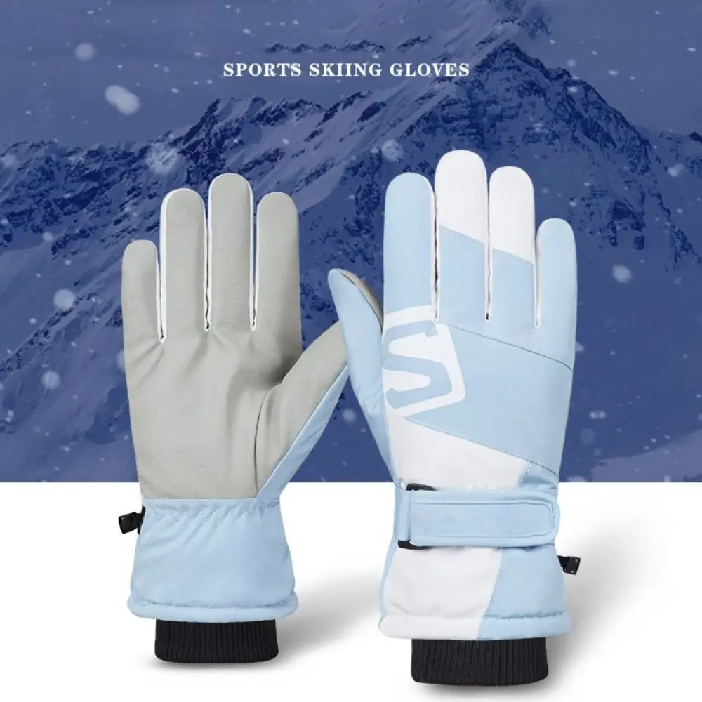 Guantes gruesos y cálidos de alta calidad para la nieve, manoplas impermeables para montar en moto, ciclismo, antipérdida, hebilla de cadena, esquí