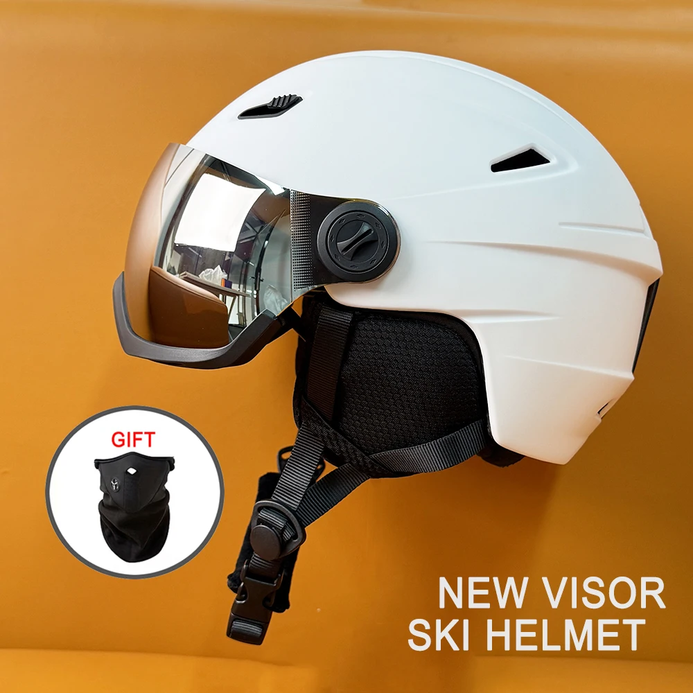 

Новый лыжный шлем с козырьком, цельнолитой ПК + EPS, высококачественные спортивные шлемы для взрослых, лыжные шлемы для сноуборда, скейтборда