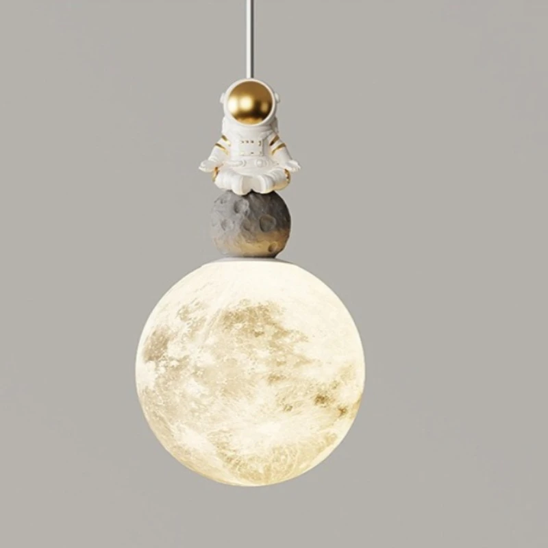 

Подвесной светильник «Лунный астронавт», современный минималистичный светильник в кремовом стиле для детских комнат, спален, кабинетов