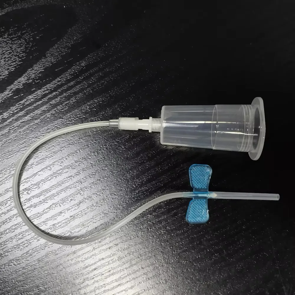 Safety Blood Collection Set, Disposable 21G 23G Butterfly Needle+ Plastic Vacuum NeedleHolder Pet Medical Laboratory Consumables