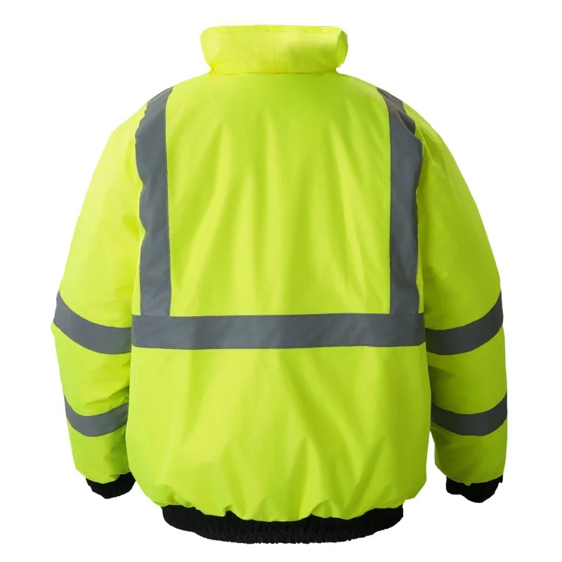 High Visibility Reflective Safety Jacket Waterproof Winter Coat Yellow-Black L