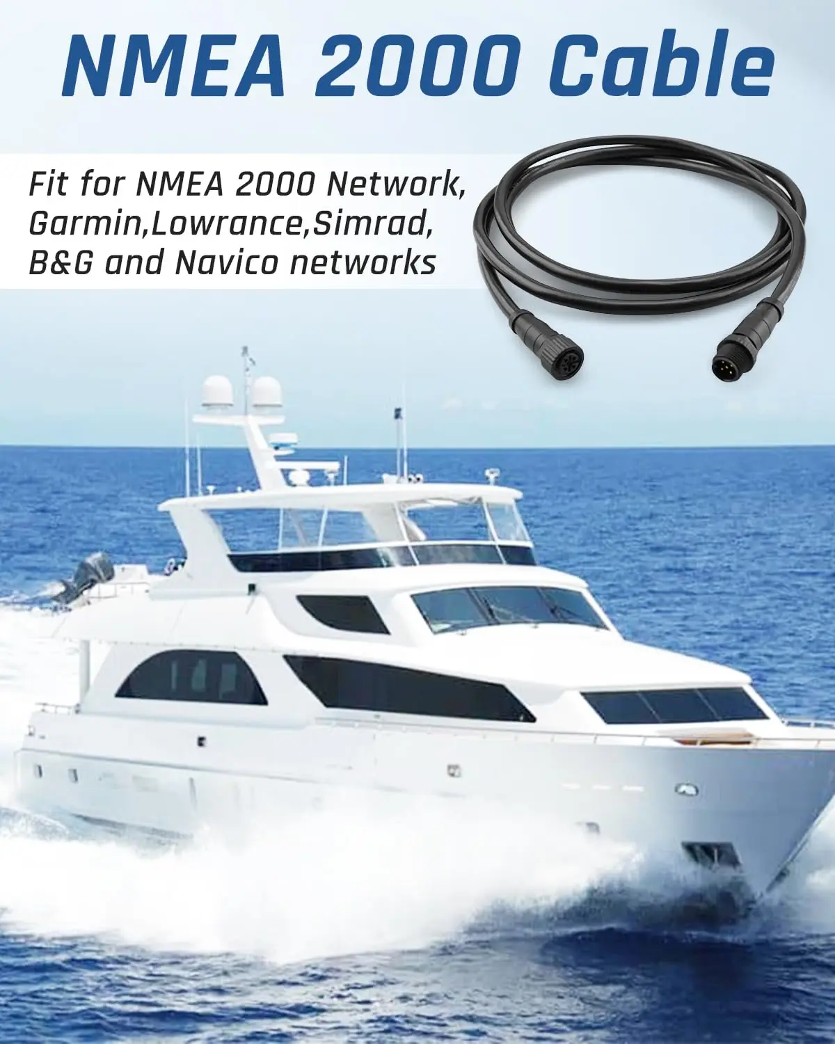 NMEA2000 0.5-10 Meter Backbone Cables Drop Cables Extension Cable Fit for NMEA 2000 Network Fit for Garmin Lowrance Simrad B&G