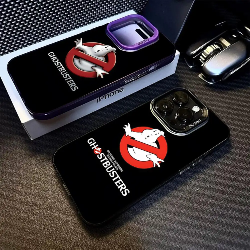 MINISO Movie-G-Ghostbusters Phone Case Matte Colored Silver Phone Case For Iphone 16 15 14 Pro 13 12 Plus 11 7 Luxury Cover