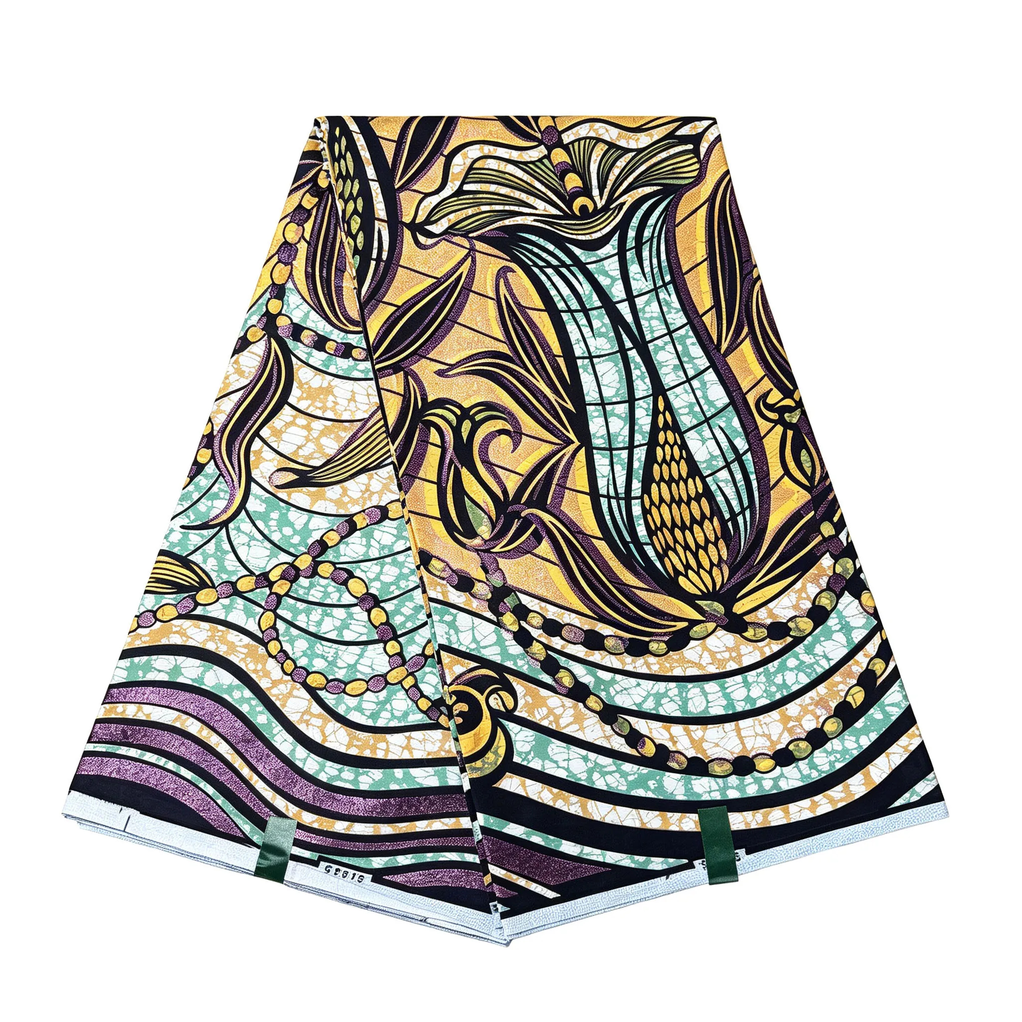 African Golden Wax Ankara Fabric Glitter Corn Pattern Batik Cloth 6 Yards Cotton Material For Nigerian Women Dress Sewing Pagne view 6