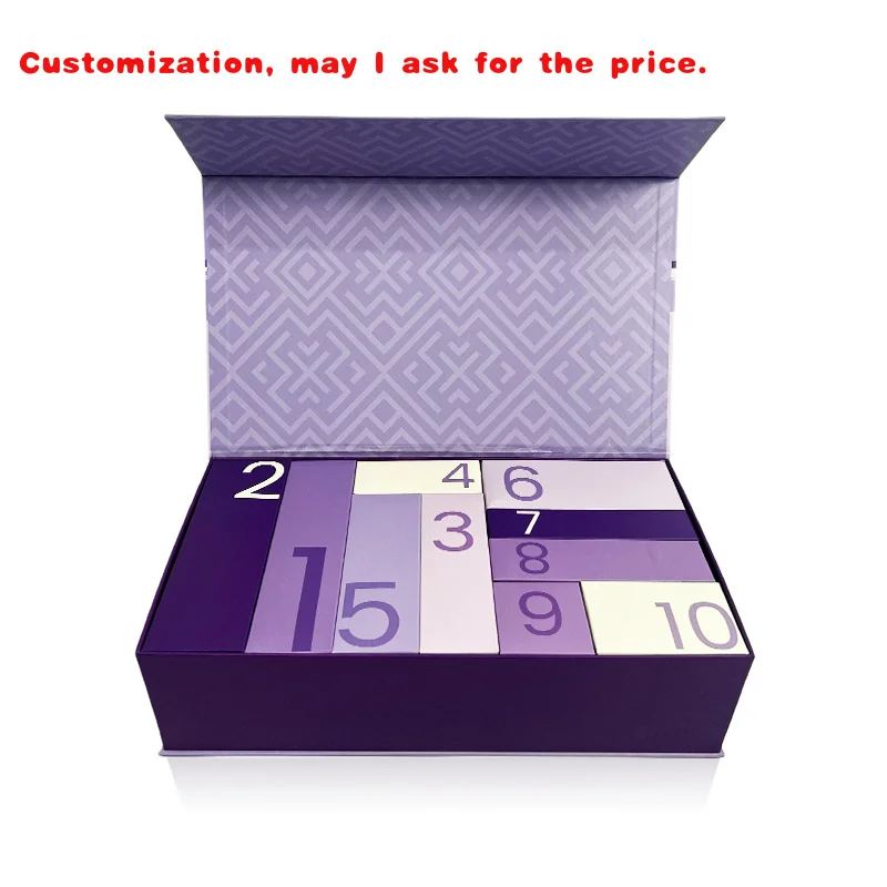 

На заказ.Коробка для календаря приключений 2025 на заказ, роскошный макияж, красота, ювелирные изделия, коробка для адвент-календаря, косметическая упаковка для детей A