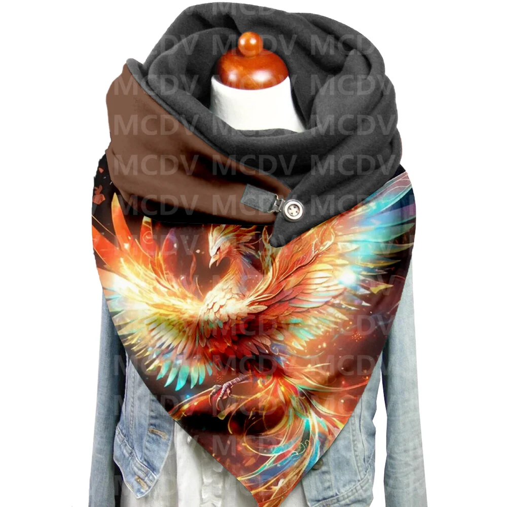 Phoenix 3D Printed Casual Scarf And Shawl for Women Warm and Comfortable Scarf