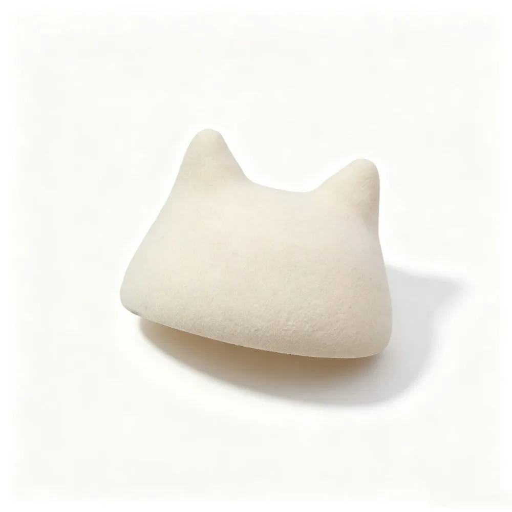 High Quality Cat Ear Pattern Cat Ear Beret Premium Wool Soft Touch Painter Hat Warm Solid Color Wool Beret Hat