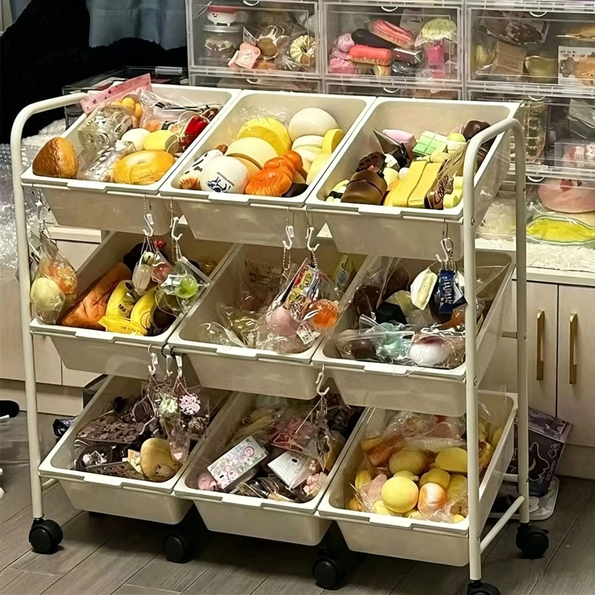 Toy Storage Rack Organizer Drawer Style against Wall Slope Mouth Single Side Large Capacity Children's Room Small Shelf