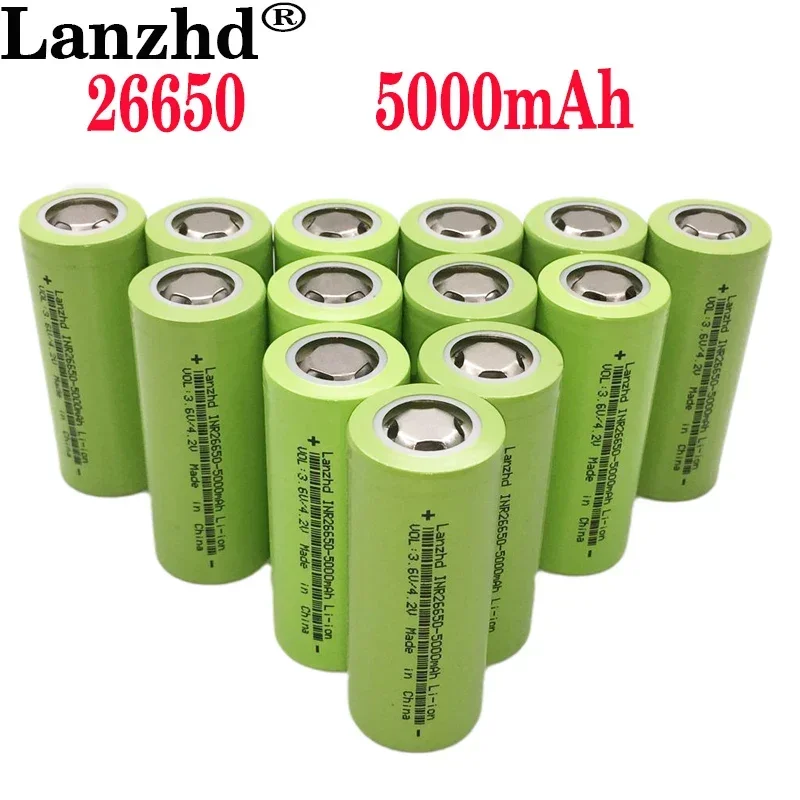 5-20PCS 26650 li 50A 26650 battery power lithium battery 3.7V 5000mAh rechargeable battery suitable for flashligh power TOOLS