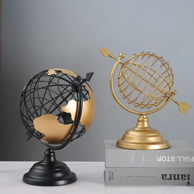 

Modern Office Desktop Accessories Creative Globe Art Aesthetic Living Room Bookshelf Decorative Figurines Home Decor Accessories