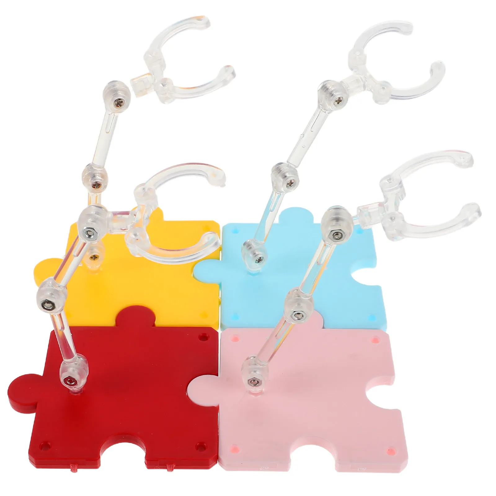 

Набор из 4 вертикальных подставок для фигурок, миниатюр и коллекционных предметов: универсальные, легко чистятся, с гладкой поверхностью, современный стильный дизайн.