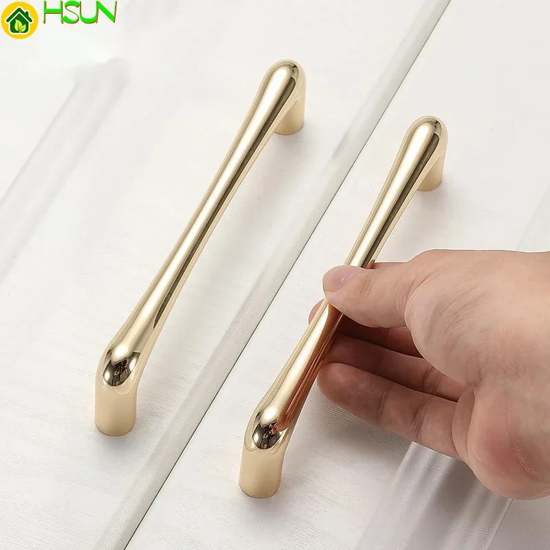 gold cabinet door zinc alloy solid cabinet door handle light luxury cabinet door extended handle