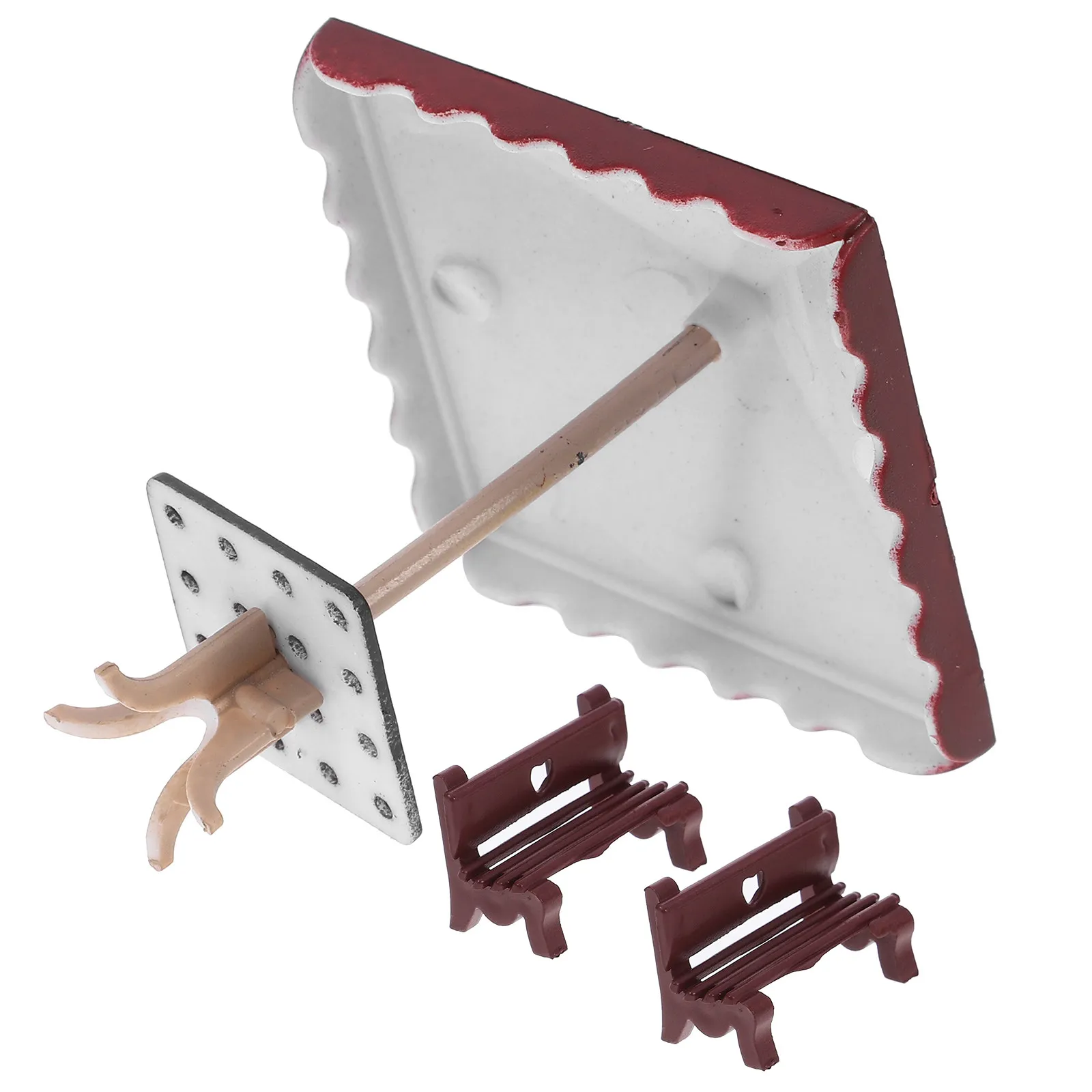 1Set Mini House Bench Parasol Miniature Garden Patio Chair Park Outdoor Decoration Plastic Furniture Ornament Micro Landscape