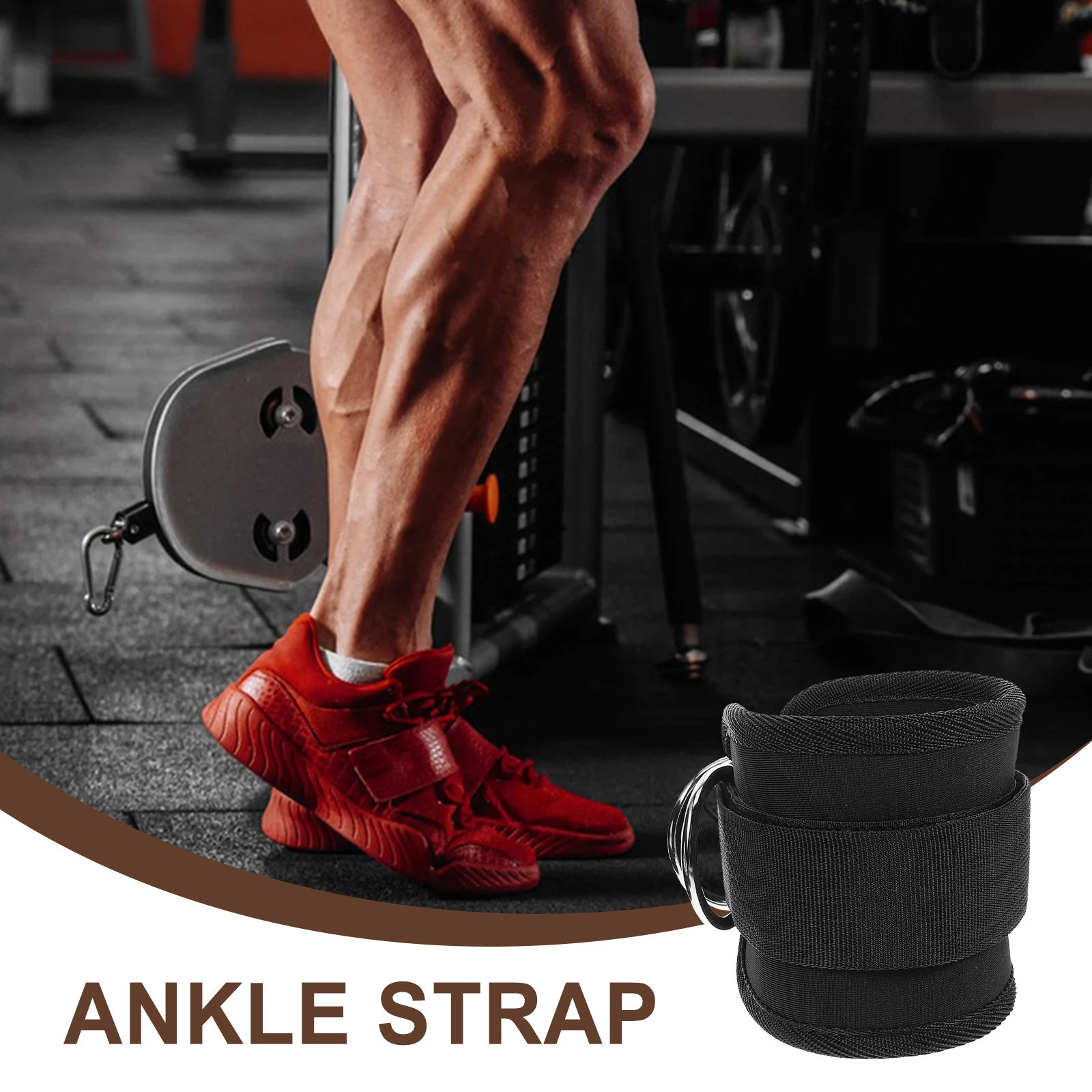 

2Pcs Adjustable Ankle Cable Straps Fitness Ankle Bands for Cable Machine Leg Training Strap Buckle Design Gym Workout