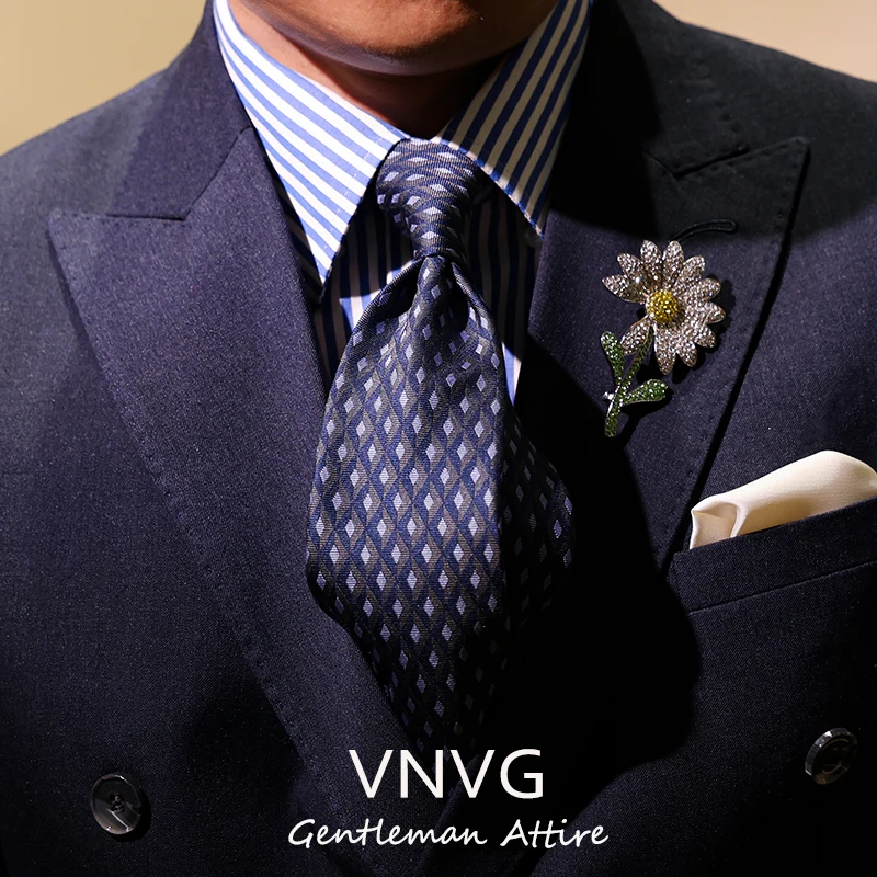 High Quality Retro Style Geometric Pattern Tie For Men's Formal Business Banquet Shirt Accessories 8CM Wide Handmade Knotted Tie