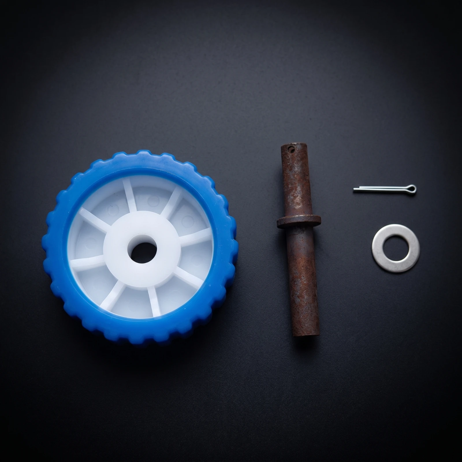 Trailer Wheel with Axle Pin Ribbed Boat Trailer Wheel Hardware Easy to Install Corrosion-Resistant for DIYers view 6