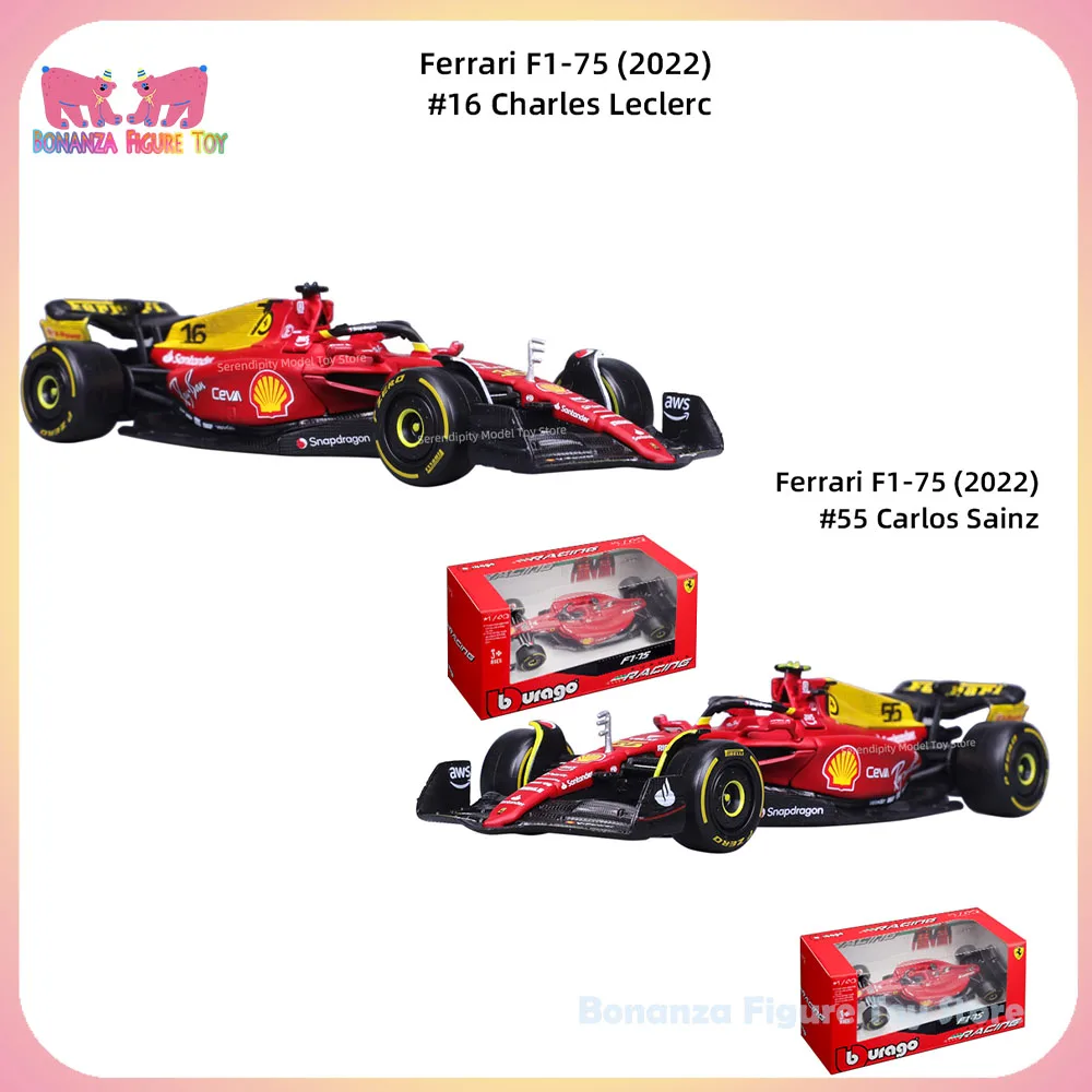 

Подлинная в наличии 1/43 Bburago F1 Ferrari 75th Anniversary Edition F1-75 Monza, коллекция моделей автомобилей из сплава, подарочные игрушки